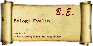 Balogi Evelin névjegykártya